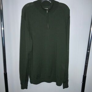 Goodthreads green Merino wool quarter zip sweater Sz XL long sleeve